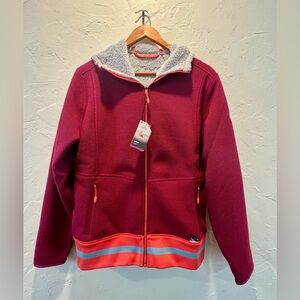 La Sportiva Women's Burgundy Teddy Jacket with Coral Trim